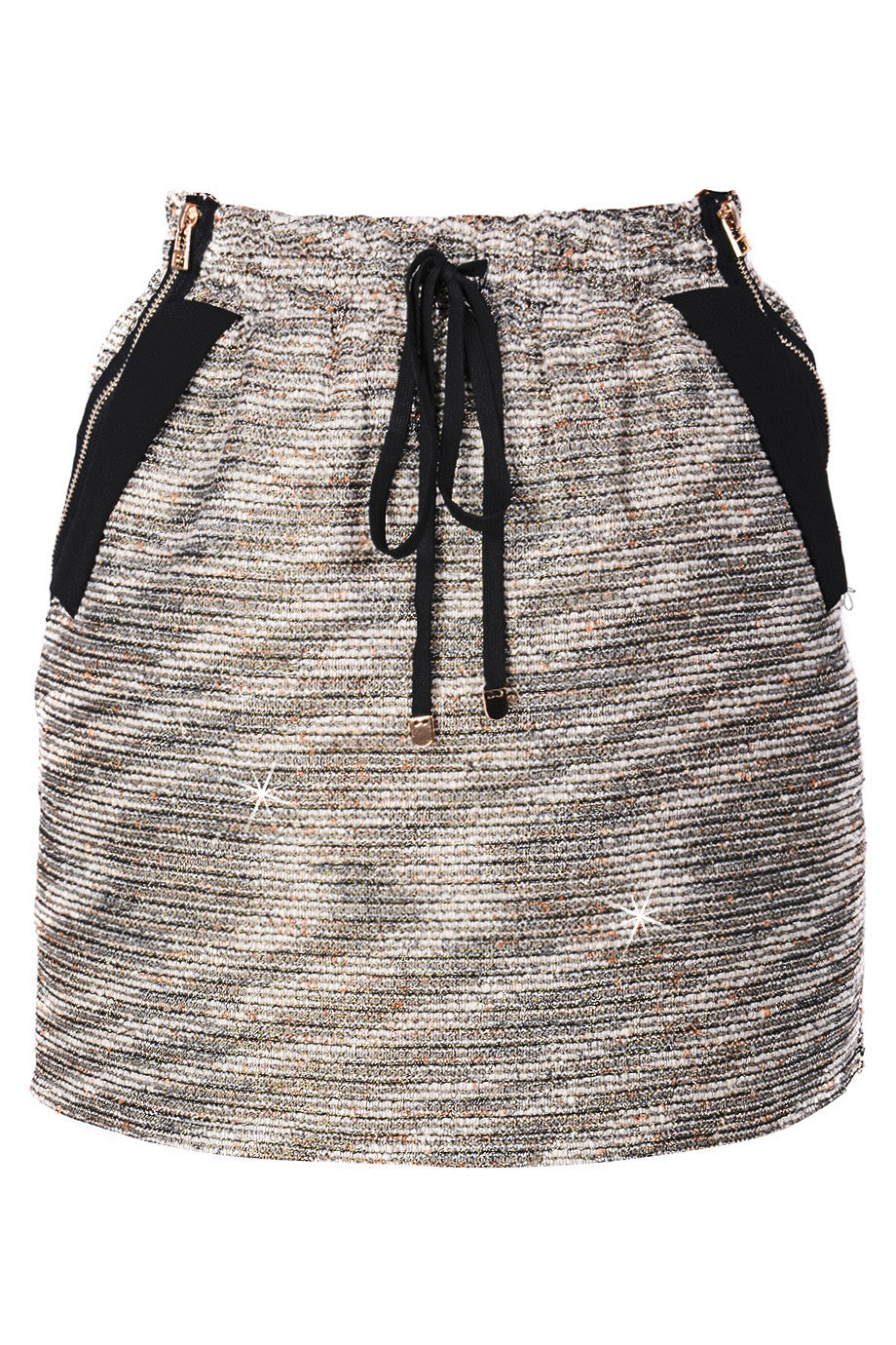 Γκρι Μπεζ Κοντή Φούστα | Φούστες