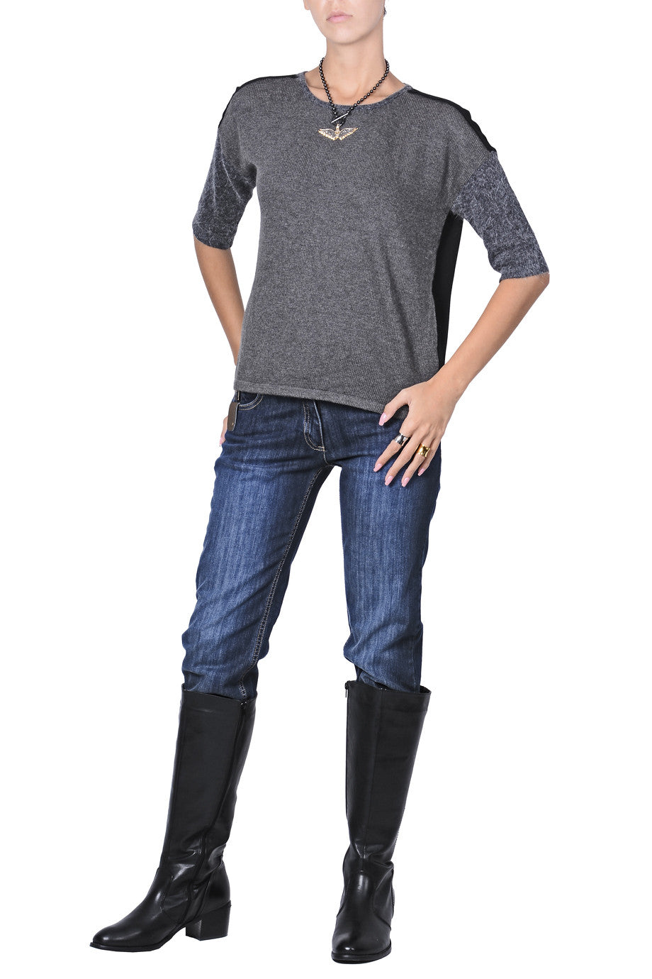 Γκρι Μάλλινη Μπλούζα | Γυναικεία Ρούχα