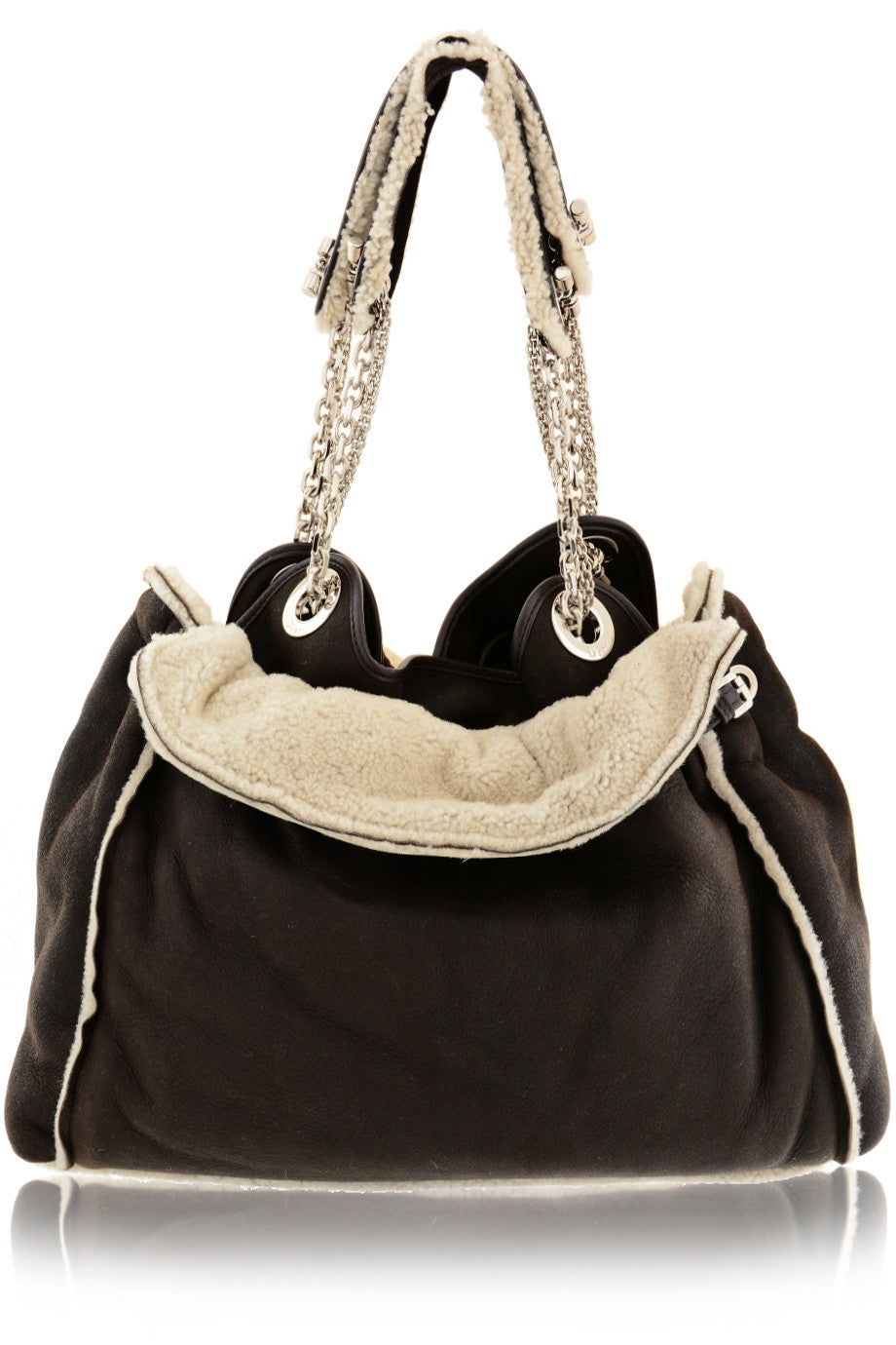 CANNAGE AGNEAU Brown Leather Shoulder Bag