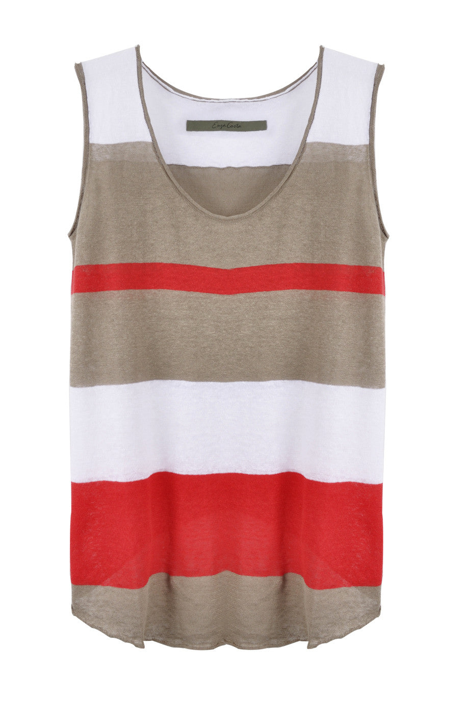 Ριγέ Λευκό Κόκκινο Τοπ | Γυναικεία Ρούχα