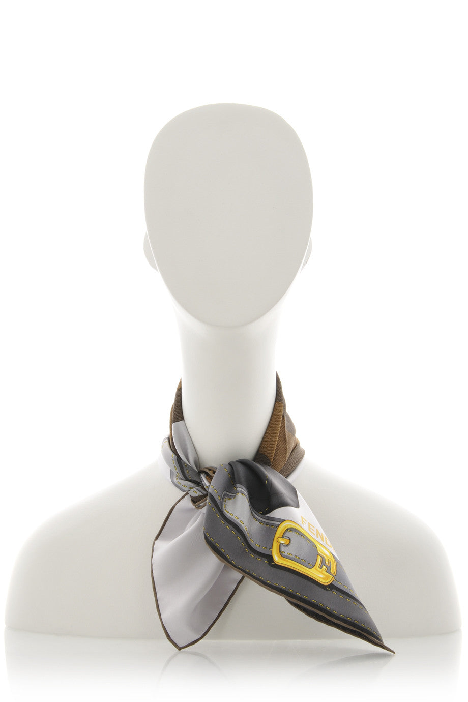 TWO BAGS Gray Silk Scarf with Patterns