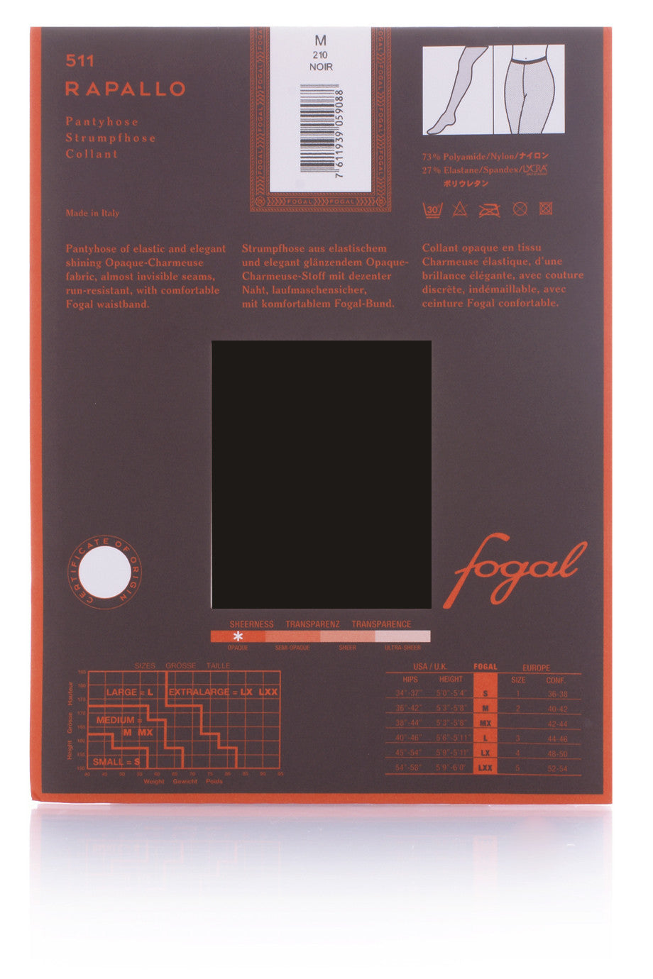 FOGAL 511 RAPALLO Σκούρο Καφέ Καλσόν