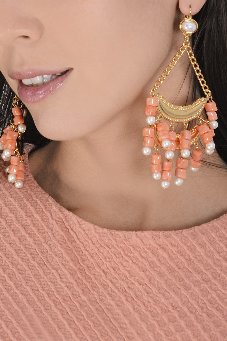 Σομόν Σκουλαρίκια με Χάντρες - Kenneth Jay Lane | Κοσμήματα