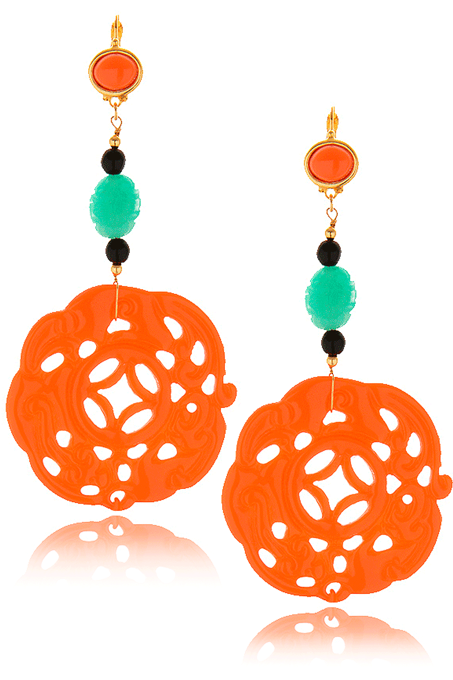 Σκαλιστά Κοραλλί Σκουλαρίκια - Kenneth Jay Lane | Κοσμήματα