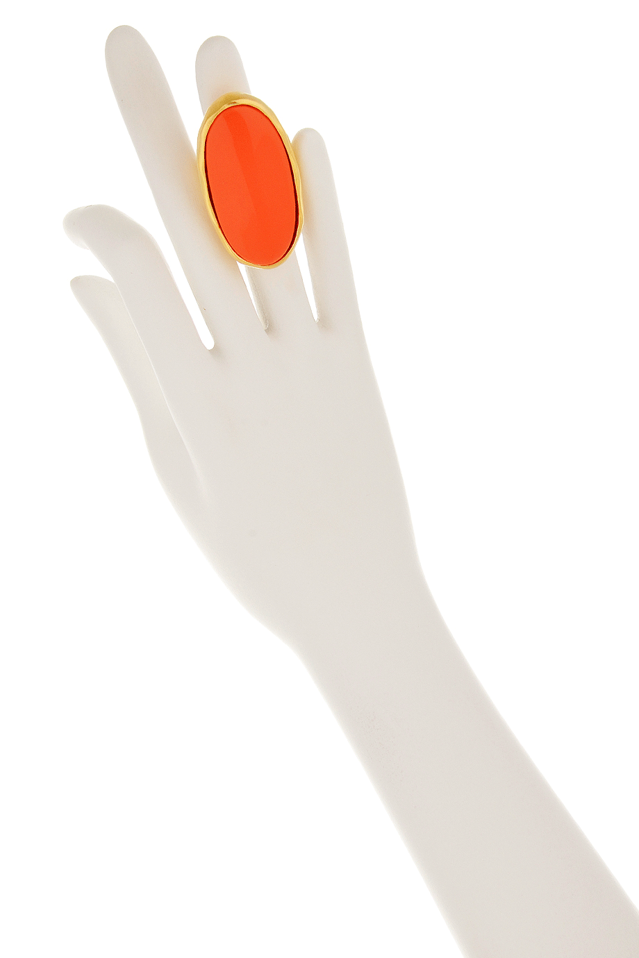 Οβάλ Χρυσό Κοραλλί Δαχτυλίδι - Kenneth Jay Lane | Κοσμήματα