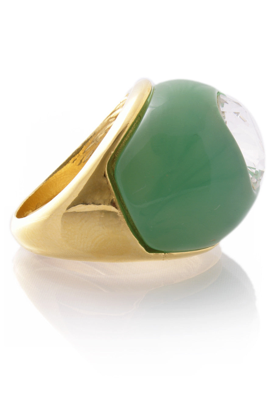 Jade Πράσινο Δαχτυλίδι με Κρύσταλλο - Kenneth Jay Lane | Κοσμήματα - Δαχτυλίδια