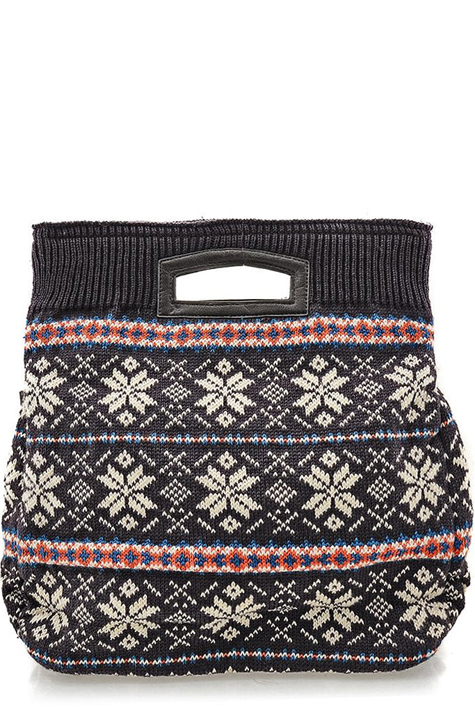 MERILLY Gray Knitted Bag