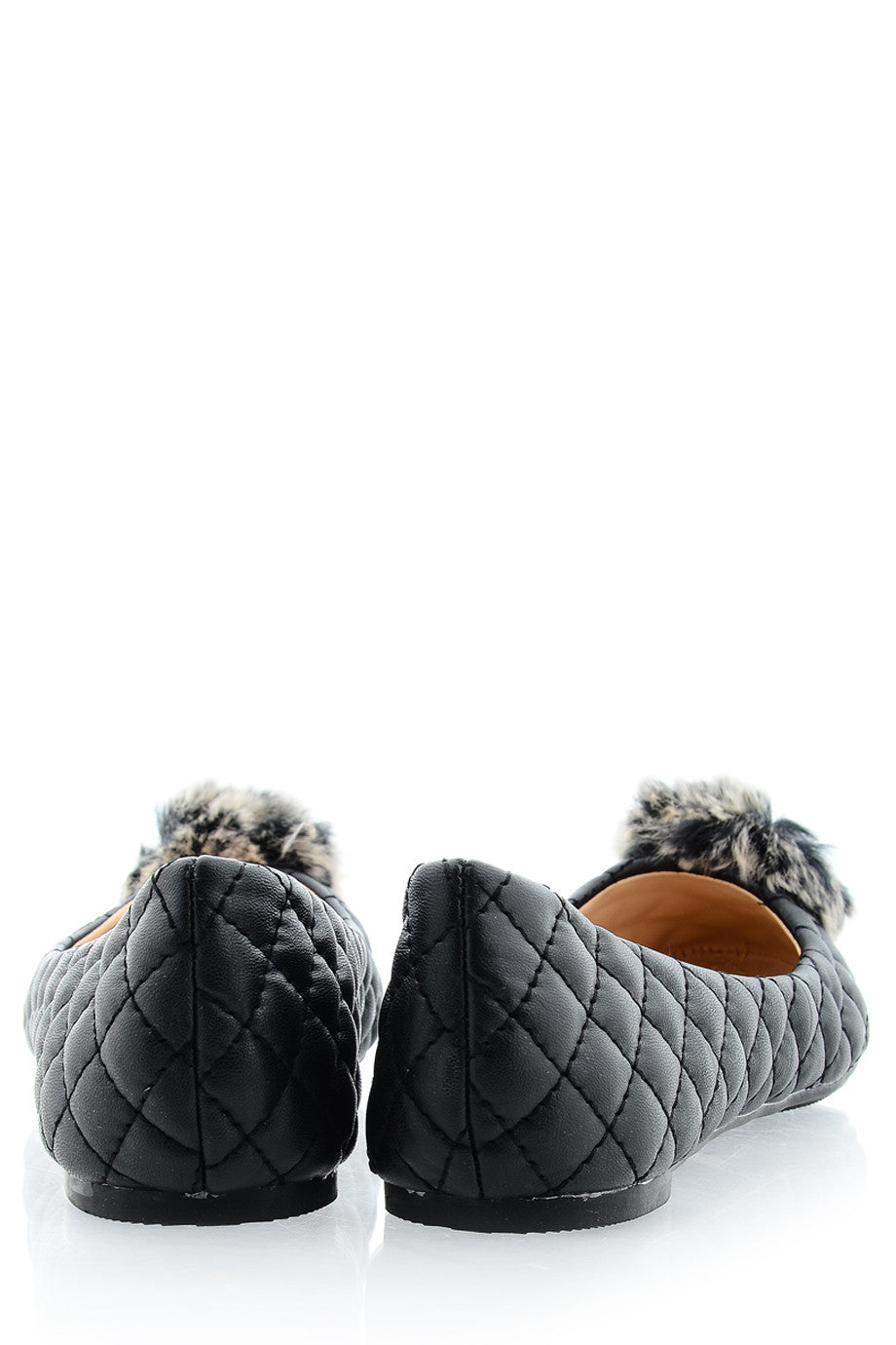 Mαύρες Καπιτονέ Μπαλαρίνες | Γυναικεία Παπούτσια