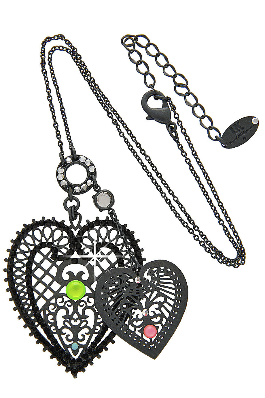 Μαύρο Μενταγιόν Καρδιά - Lk Designs | Κοσμήματα