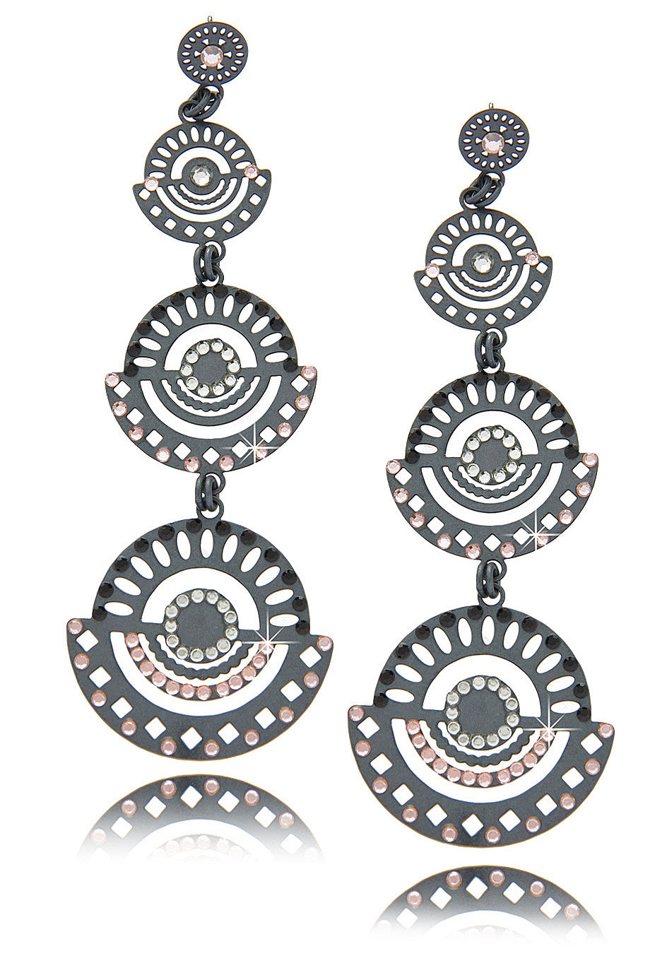 Σκούρα Ασημί Σκουλαρίκια - Lk Designs | Κοσμήματα