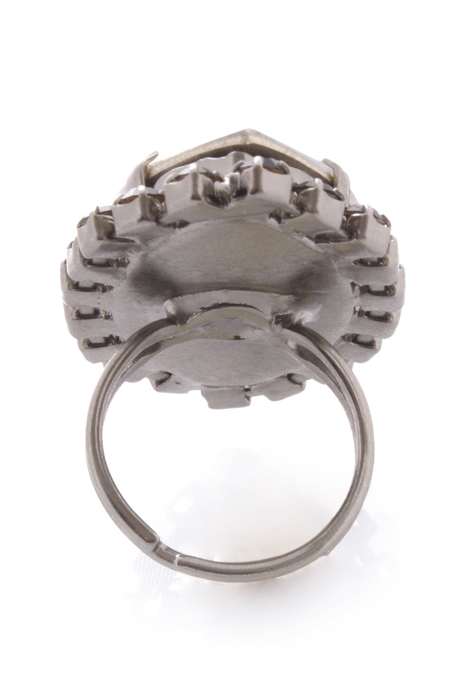 Γκρι Δαχτυλίδι με Κρύσταλλα- Lk Designs | Κοσμήματα