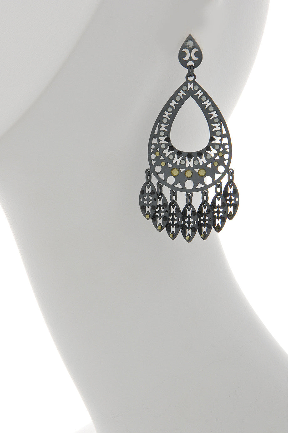 Γκρι Σκουλαρίκια με Κρύσταλλα - Lk Designs | Κοσμήματα