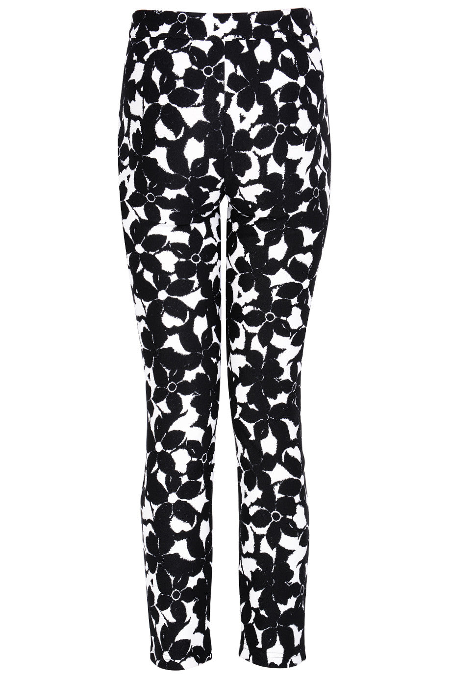 Ασπρόμαυρο Φλοράλ Παντελόνι | Γυναικεία Παντελόνια