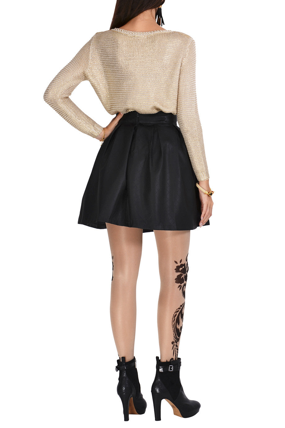 Χρυσαφί Πλεκτή Μπλούζα | Γυναικεία Ρούχα