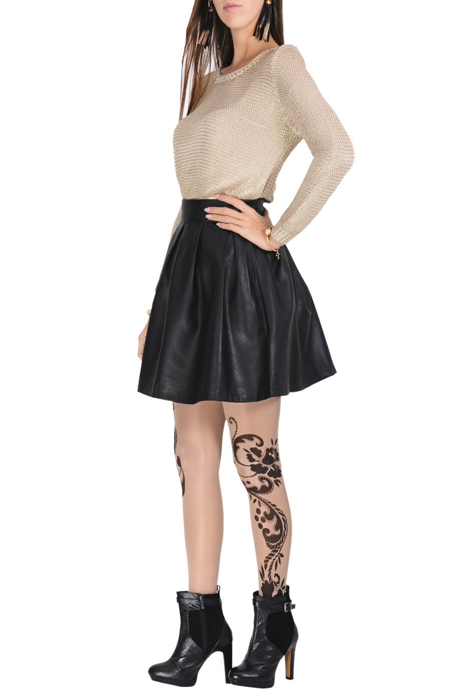 Χρυσαφί Πλεκτή Μπλούζα | Γυναικεία Ρούχα