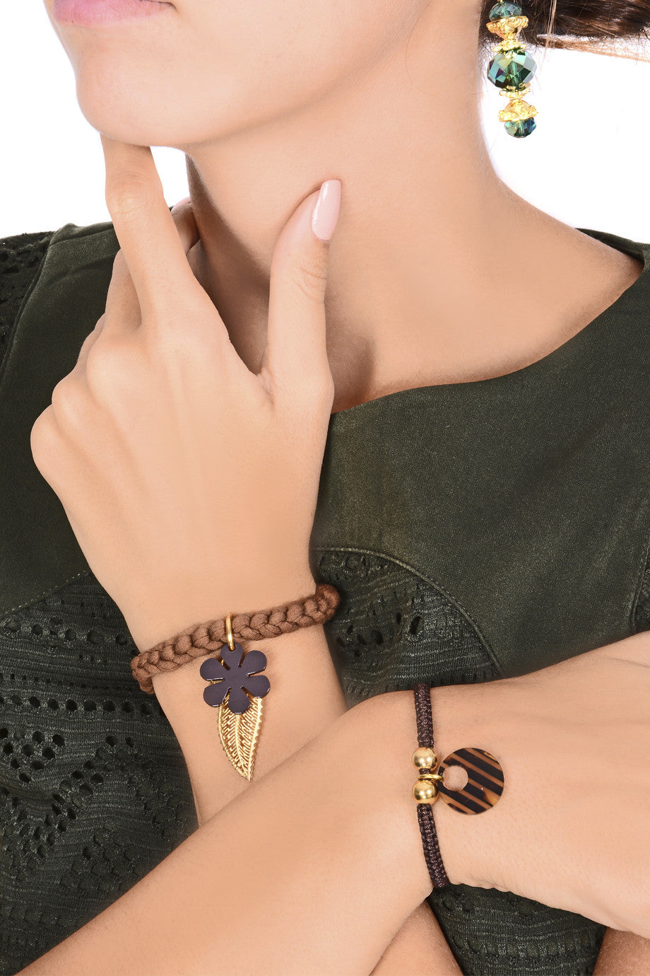 Καφέ Ελαστικό Βραχιόλι - Mancoti | Κοσμήματα