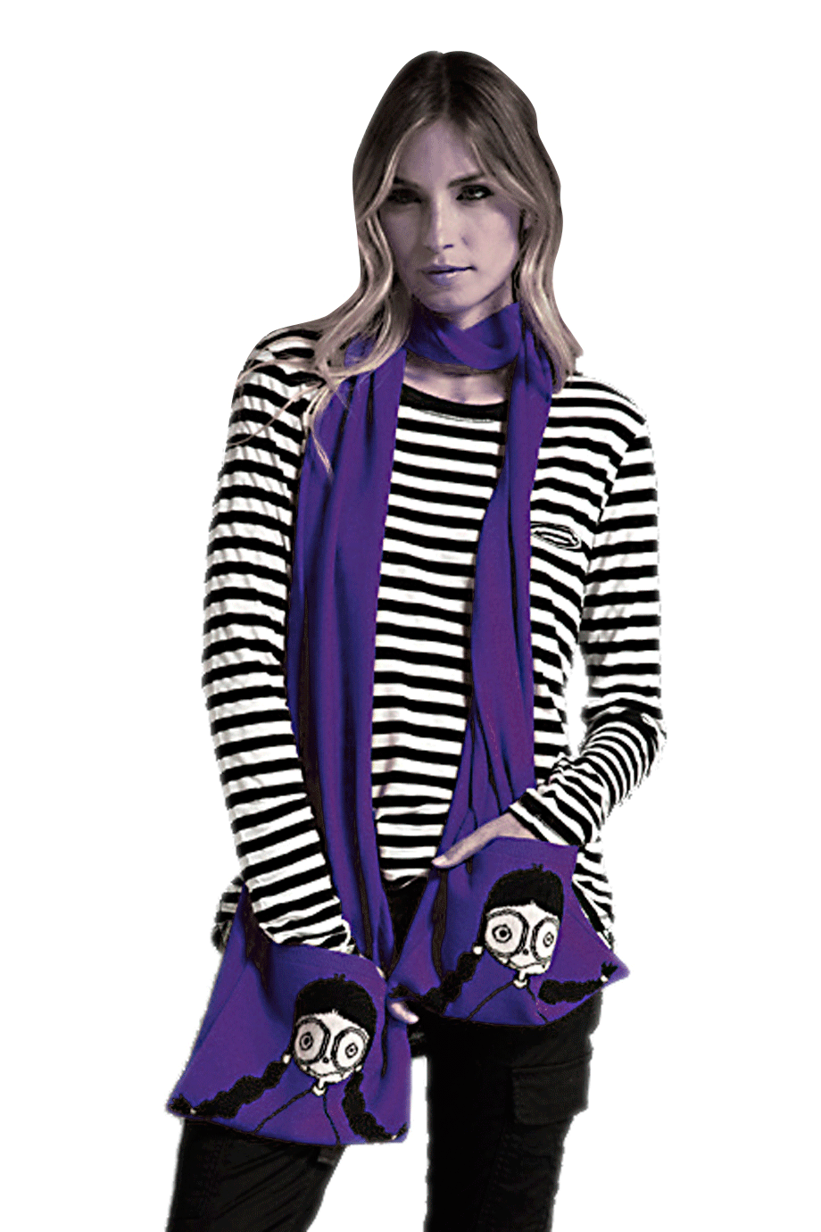 MISS MARC Purple Wool Scarf