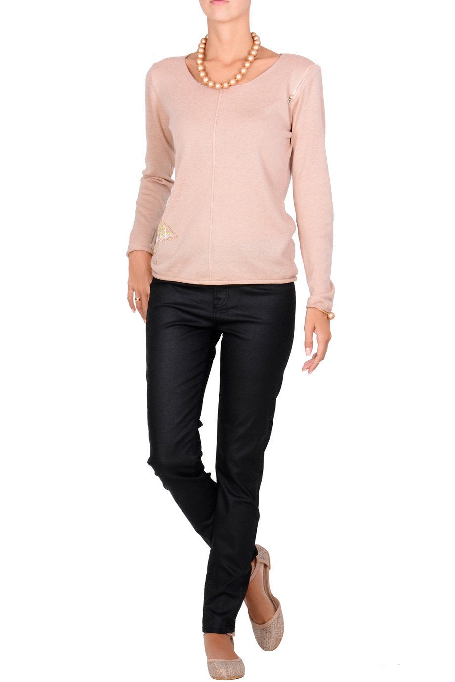 Σομόν Πουλόβερ με Κρύσταλλα | Γυναικεία Ρούχα - Πουλόβερ - Μπλούζες - Misty Interdee