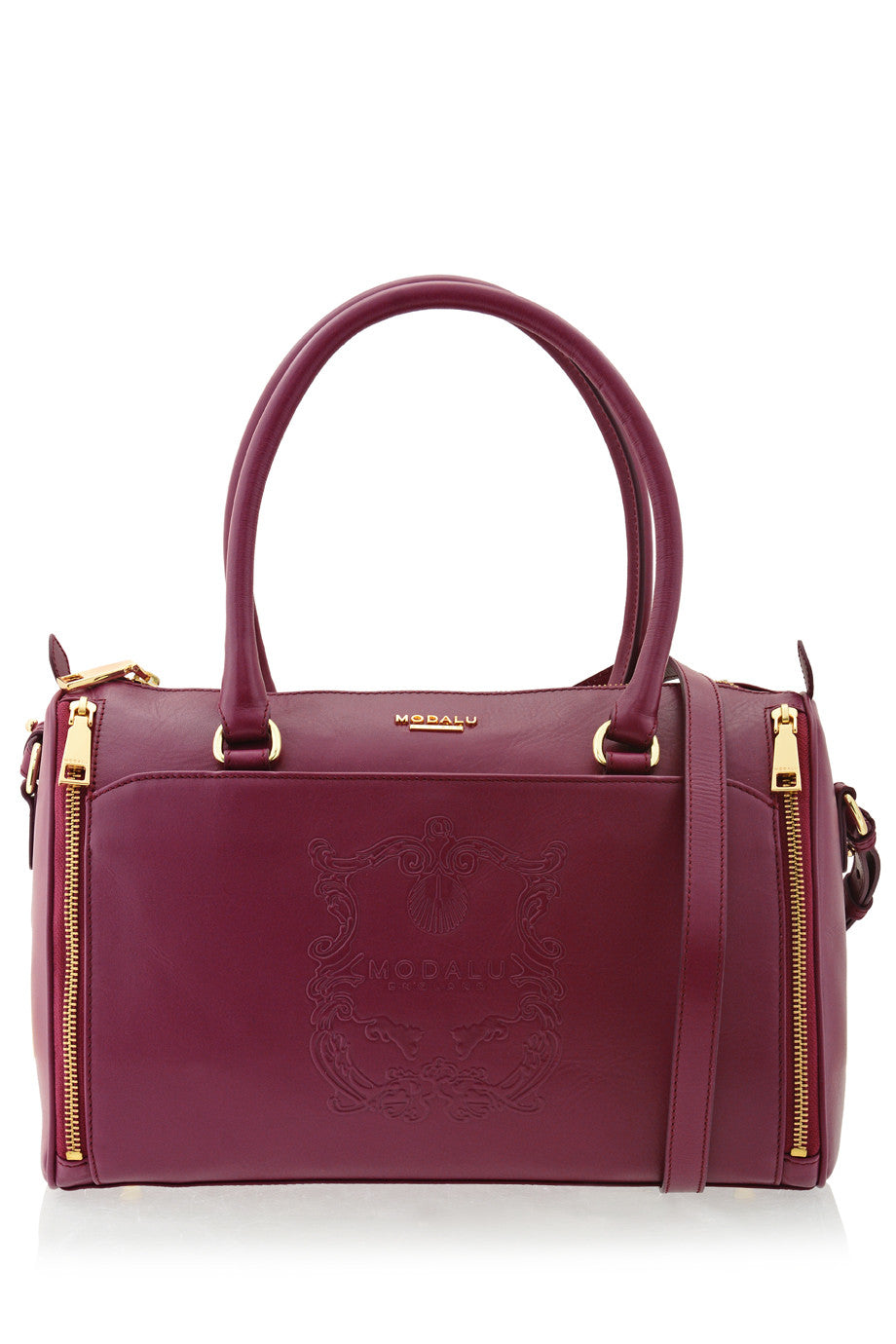 MODALU | BUCKINGHAM Δαμασκηνί Δερμάτινο Μπαουλέτο