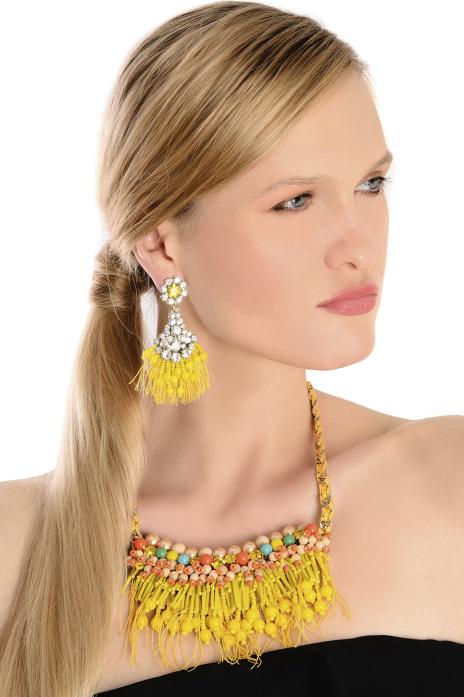 Κίτρινο Κολιέ με Πέρλες | Κοσμήματα