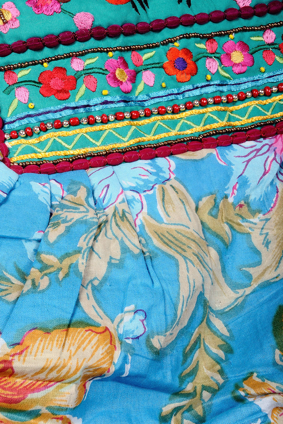 MANOUCHE Blue Bag with Flowers