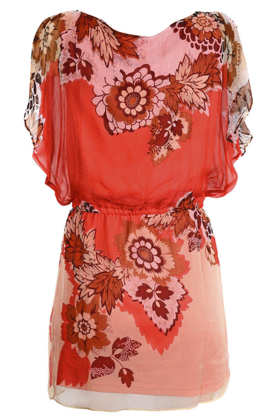 Κοραλλί Φόρεμα με Σχέδια | Φορέματα - Rene Dehry