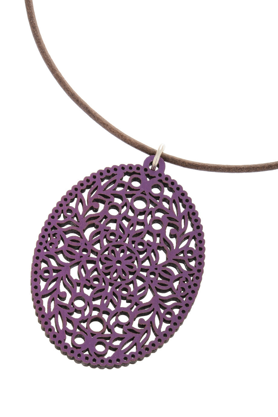 Μωβ Ξύλινο Μενταγιόν | Κοσμήματα