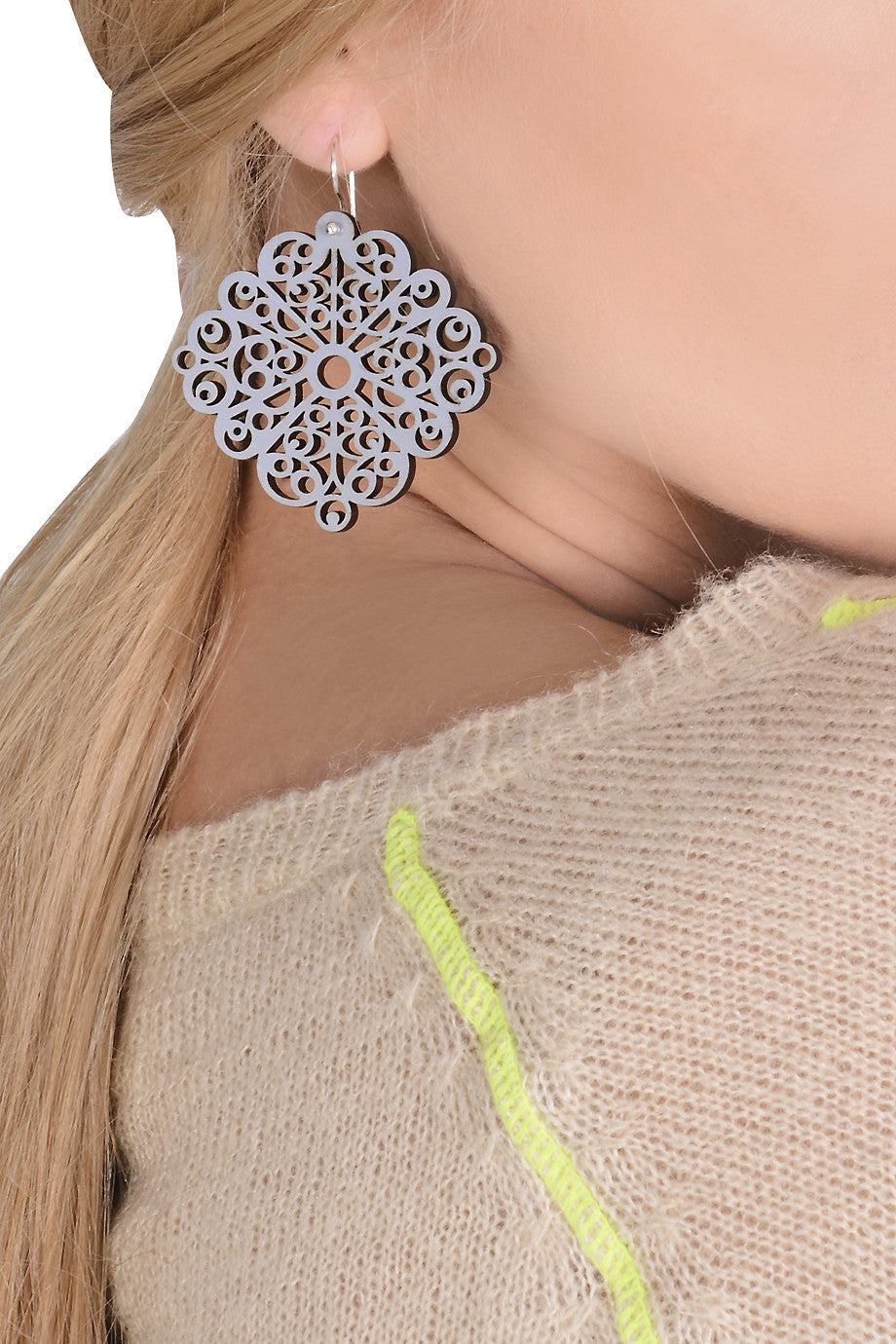 Envico Γκρι Ξύλινα Σκουλαρίκια | Κοσμήματα - Σκουλαρίκια