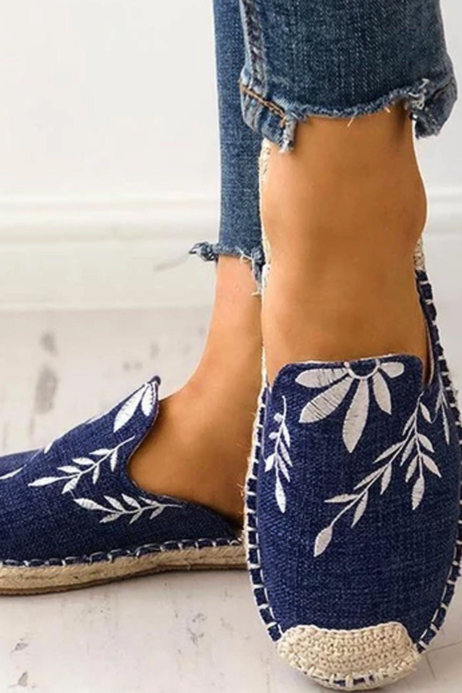 Μπλε Πολύχρωμες Εσπαντρίγιες με Κέντημα | Γυναικεία Παπούτσια - Εσπαντρίγιες SOLUDOS