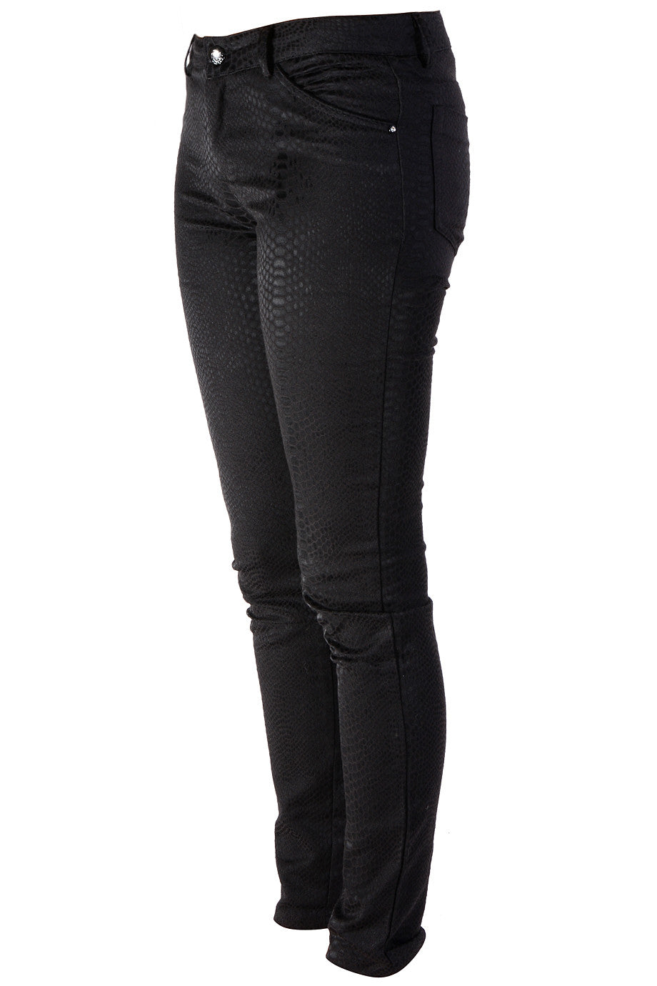 Μαύρο Ματ Παντελόνι με Υφή Φιδιού | Γυναικεία Παντελόνια