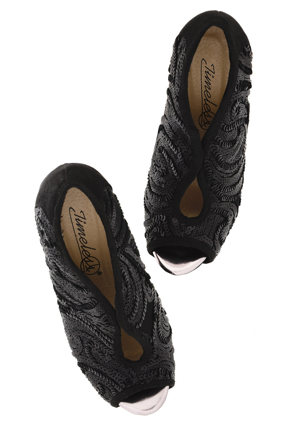 Μαύρες Γόβες με Παγιέτες | Γυναικεία Παπούτσια