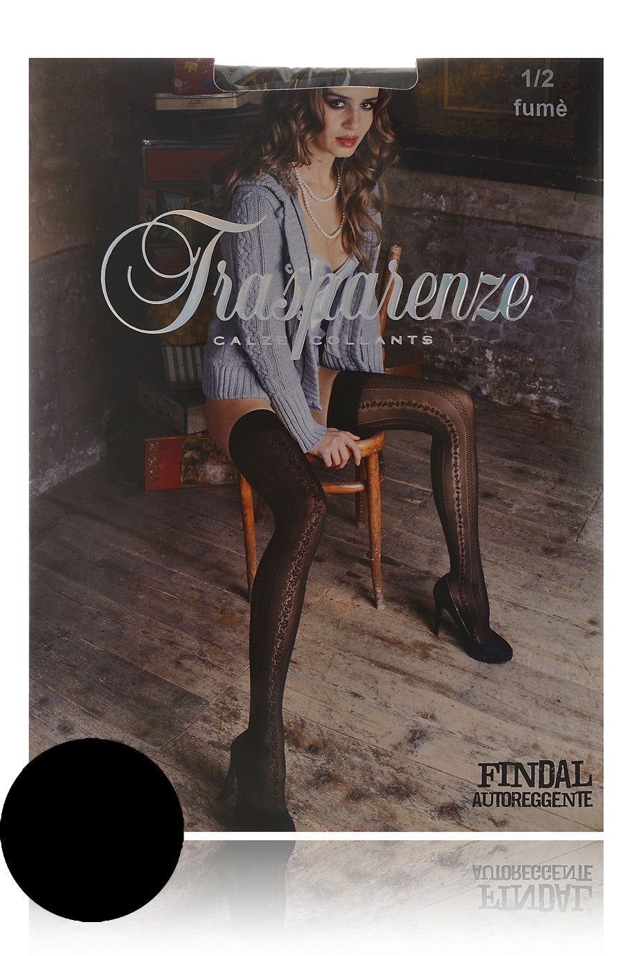 TRASPARENZE FINDAL Μαύρες Καλτσοδέτες Δαντέλα