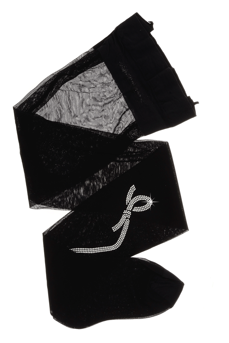 TRASPARENZE PORTUGAL Μαύρο Καλσόν με Κρύσταλλα