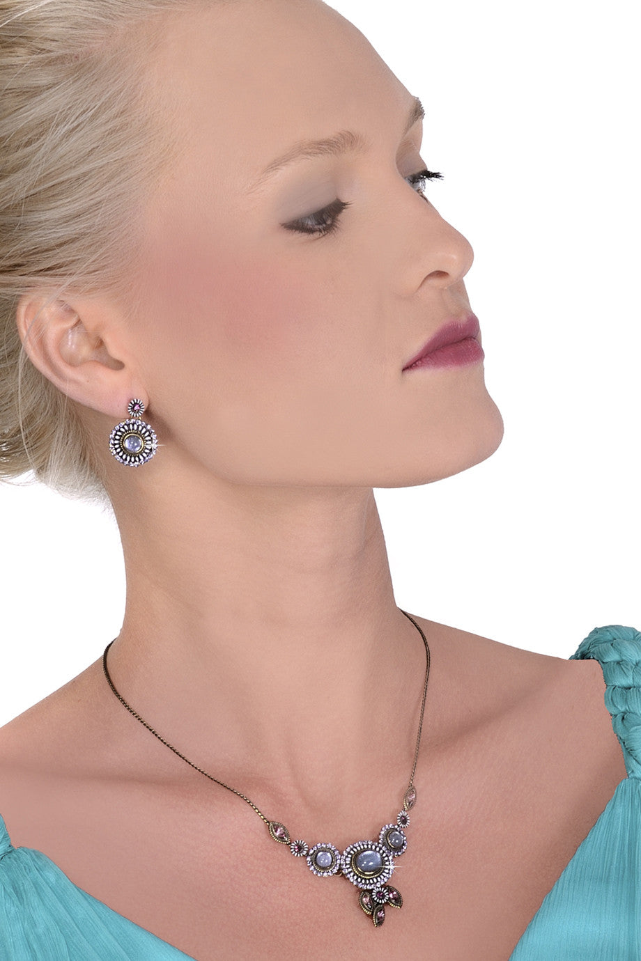 Λιλά Κολιέ με Κρύσταλλα - Vincent Filac | Κοσμήματα