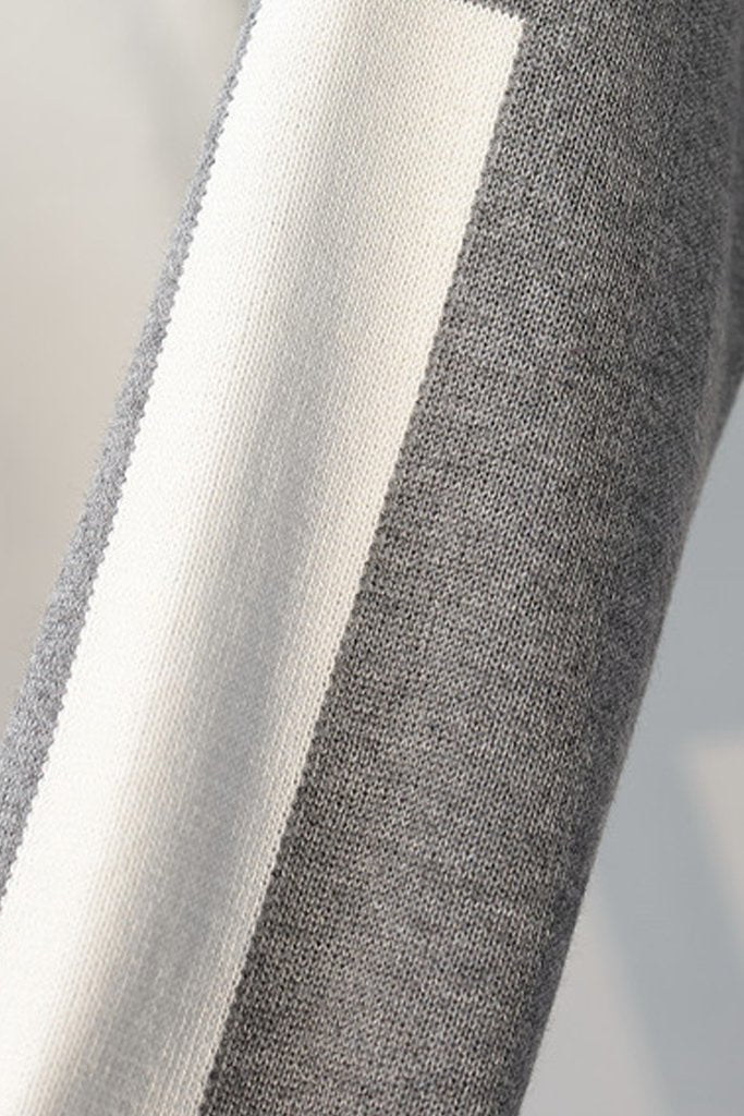 Γκρι Πλεκτό Σετ Τοπ και Παντελόνι | Γυναικεία Ρούχα Πλεκτά Σετ