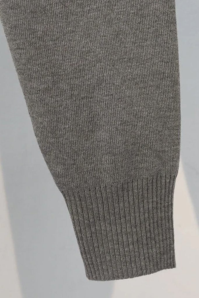 Γκρι Πλεκτό Σετ Τοπ και Παντελόνι | Γυναικεία Ρούχα Πλεκτά Σετ