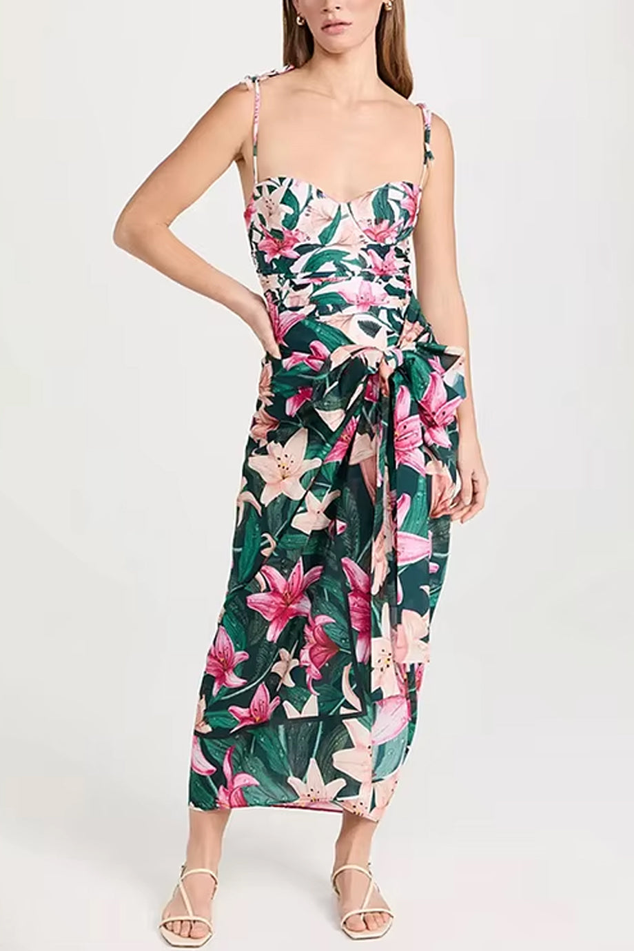 Calia Φλοράλ Ολόσωμο Μαγιό και Παρεό Σετ | Μαγιό - Ολόσωμα - Swimwear One Piece | Calia Floral One Piece Swimsuit and Pareo Set