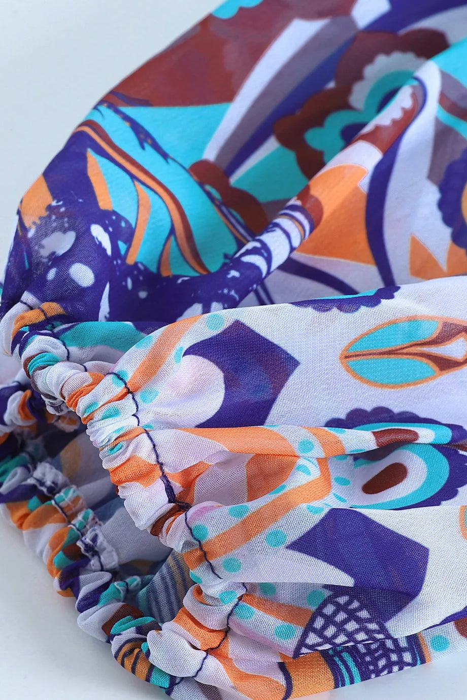 Irasmia Turquoise One-Piece Swimsuit with Pareo Trousers Set