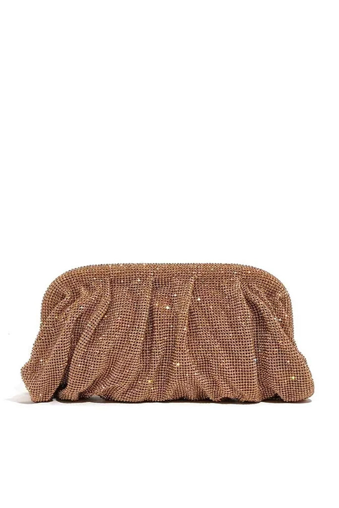 Golden Gleam Purse with Crystals