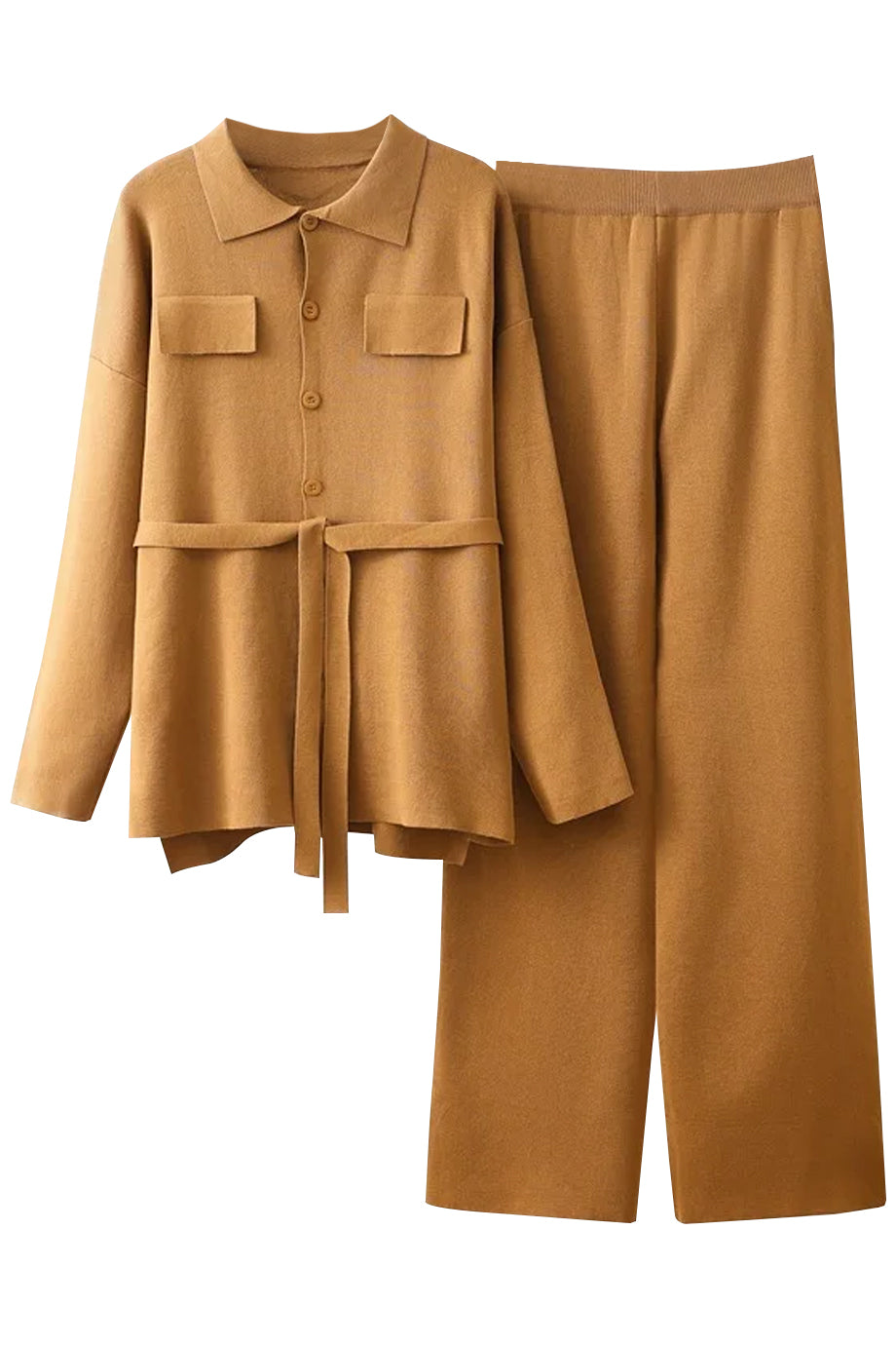 Cyrille Πλεκτό Σετ με Ζακέτα και Παντελόνι | Γυναικεία Ρούχα - Πλεκτά Σετ Clothing Sets | Cyrille Knit Set with Cardigan and Pants