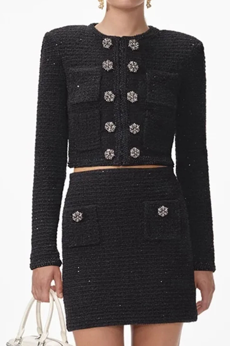 Marivelle Tweed Σετ με Τοπ και Φούστα | Πλεκτά Σετ Knitwear Clothing Sets | Marivelle Tweed Set with Top and Skirt