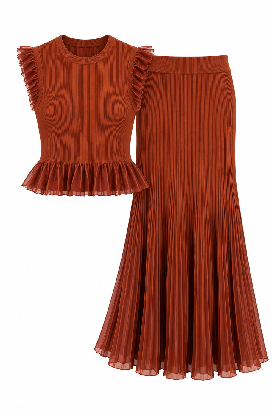 Onyx Cadence Top and Skirt Set with Peplum Details