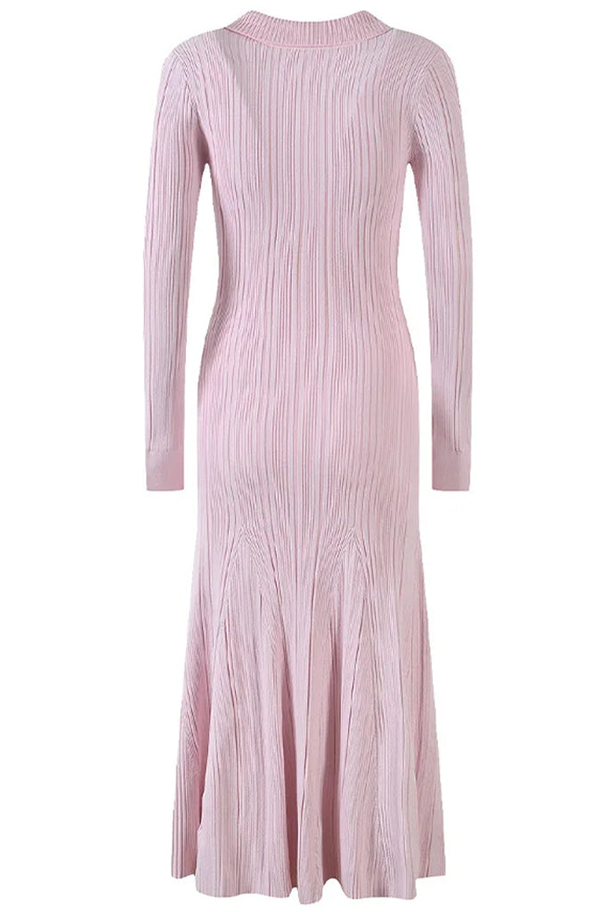 Elaria Ροζ Πλεκτό Μίντι Φόρεμα | Φορέματα - Dresses | Elaria Pink Knit Midi Dress