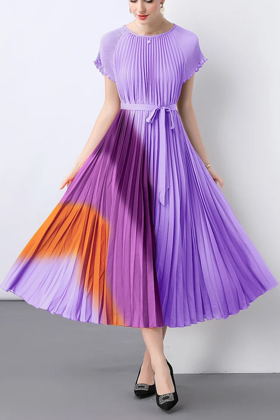 Solene Multicolor Pleated Dress