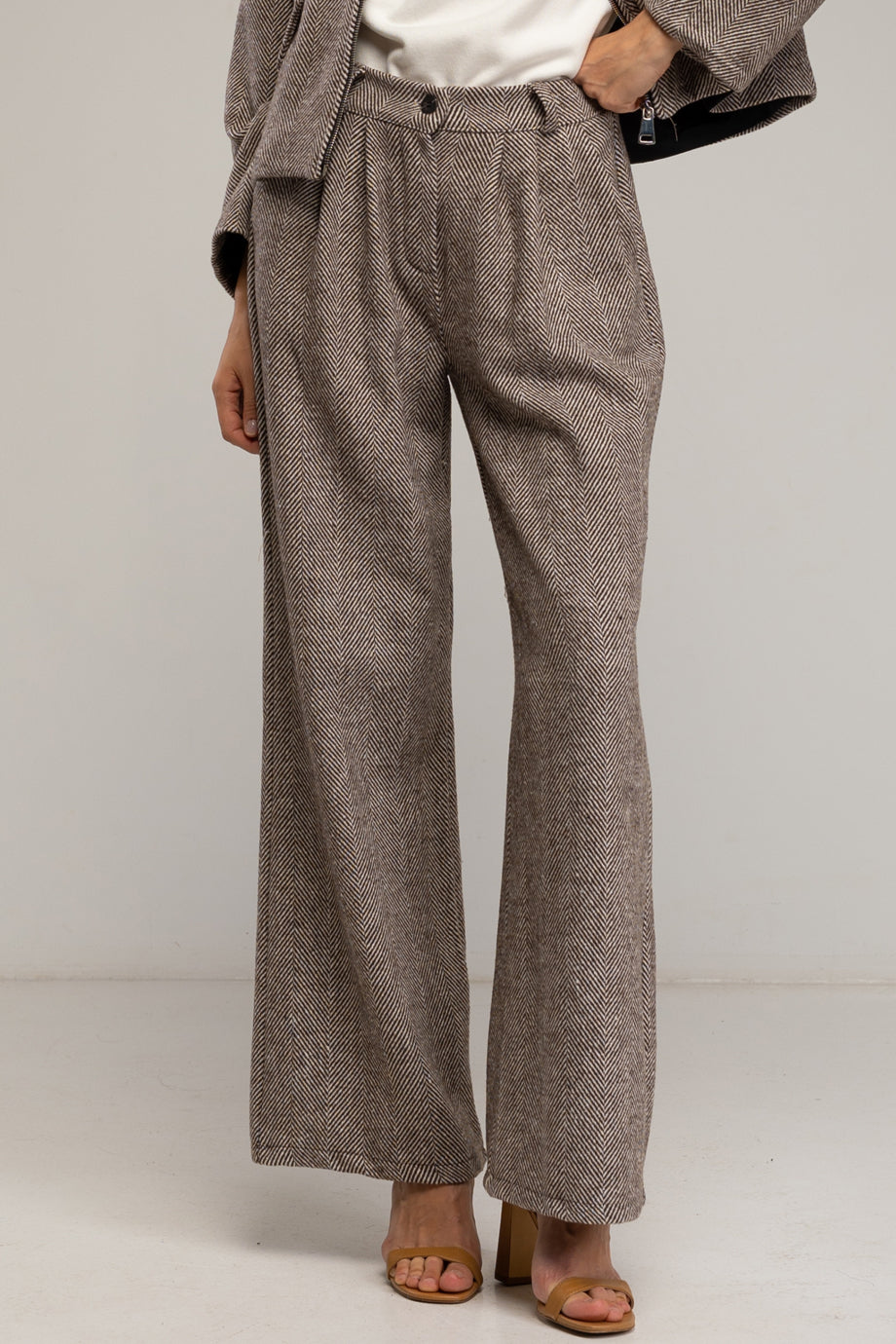 Odianne Herringbone Pattern Pants