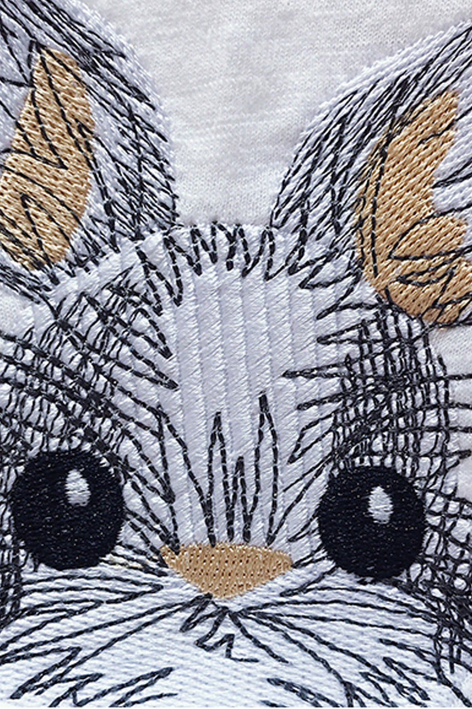 Rabbit White T-shirt with Embroidery